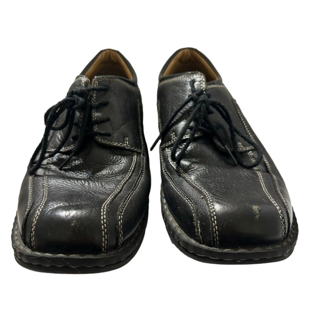 DOCKERS Shoes Mens 11 M Black Leather Trustee Oxford Lace-Up 90--29024